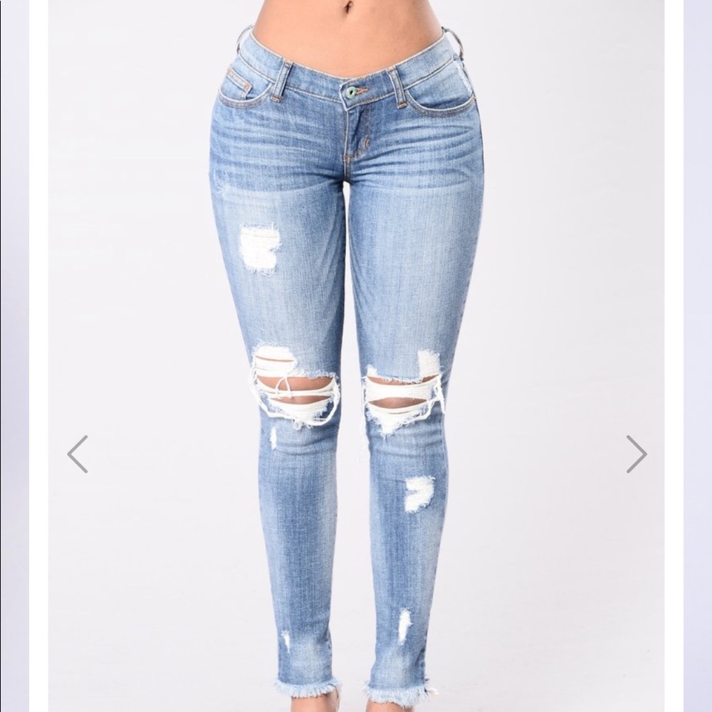 Distressed jeans